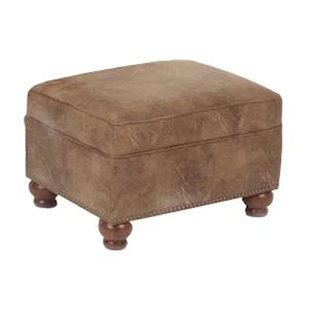 Traditional Styled Bentley Ottoman with Turned Bun Feet